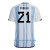 Camiseta de fútbol Argentina Dybala 21 Primera Equipación Mundial 2022 - Hombre